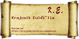 Krajcsik Eulália névjegykártya